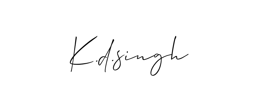 Design your own signature with our free online signature maker. With this signature software, you can create a handwritten (Allison_Script) signature for name K.d.singh. K.d.singh signature style 2 images and pictures png