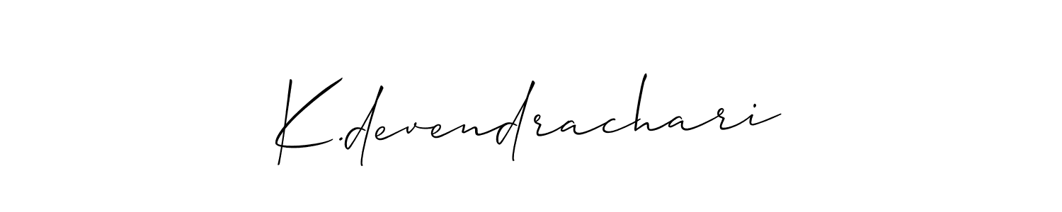Design your own signature with our free online signature maker. With this signature software, you can create a handwritten (Allison_Script) signature for name K.devendrachari. K.devendrachari signature style 2 images and pictures png