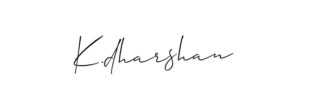 Design your own signature with our free online signature maker. With this signature software, you can create a handwritten (Allison_Script) signature for name K.dharshan. K.dharshan signature style 2 images and pictures png