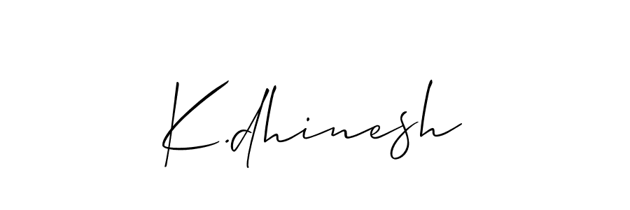 How to Draw K.dhinesh signature style? Allison_Script is a latest design signature styles for name K.dhinesh. K.dhinesh signature style 2 images and pictures png