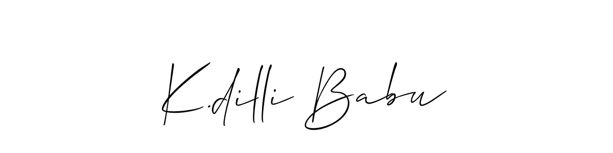 Also You can easily find your signature by using the search form. We will create K.dilli Babu name handwritten signature images for you free of cost using Allison_Script sign style. K.dilli Babu signature style 2 images and pictures png