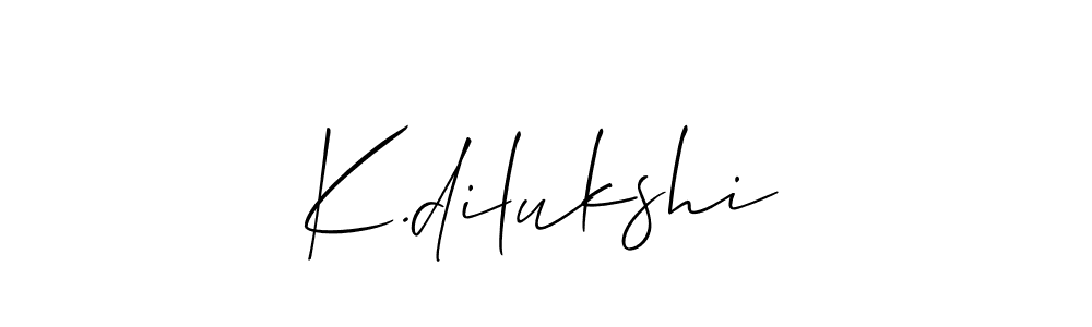 Design your own signature with our free online signature maker. With this signature software, you can create a handwritten (Allison_Script) signature for name K.dilukshi. K.dilukshi signature style 2 images and pictures png