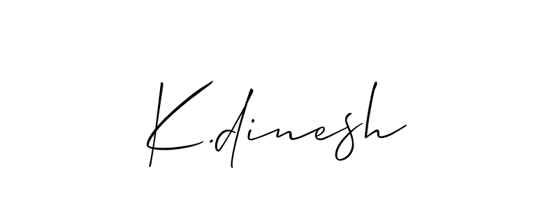 Make a beautiful signature design for name K.dinesh. With this signature (Allison_Script) style, you can create a handwritten signature for free. K.dinesh signature style 2 images and pictures png