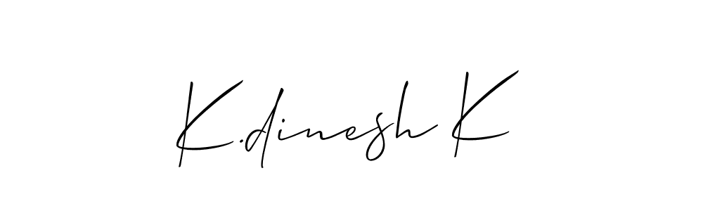It looks lik you need a new signature style for name K.dinesh K. Design unique handwritten (Allison_Script) signature with our free signature maker in just a few clicks. K.dinesh K signature style 2 images and pictures png