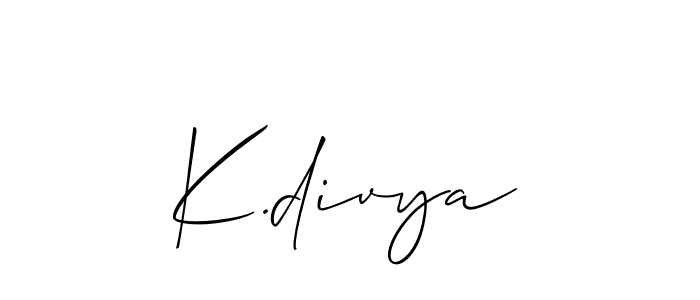 Best and Professional Signature Style for K.divya. Allison_Script Best Signature Style Collection. K.divya signature style 2 images and pictures png