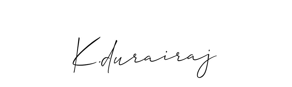 How to make K.durairaj name signature. Use Allison_Script style for creating short signs online. This is the latest handwritten sign. K.durairaj signature style 2 images and pictures png