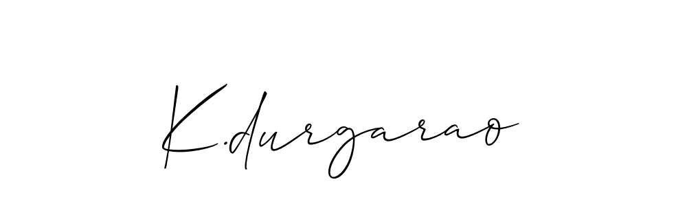 if you are searching for the best signature style for your name K.durgarao. so please give up your signature search. here we have designed multiple signature styles  using Allison_Script. K.durgarao signature style 2 images and pictures png