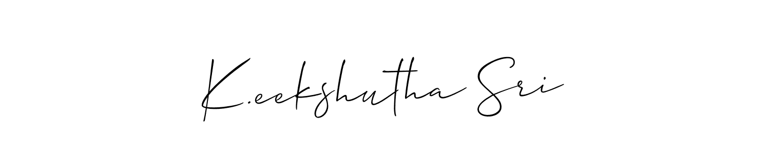 See photos of K.eekshutha Sri official signature by Spectra . Check more albums & portfolios. Read reviews & check more about Allison_Script font. K.eekshutha Sri signature style 2 images and pictures png