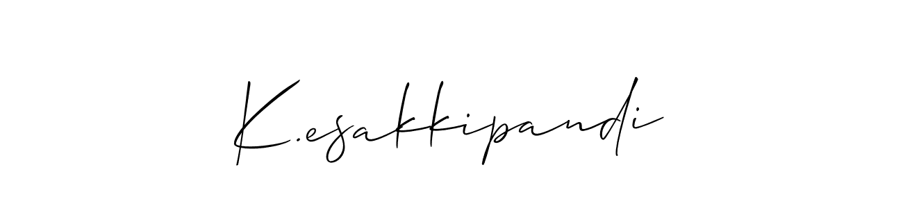 The best way (Allison_Script) to make a short signature is to pick only two or three words in your name. The name K.esakkipandi include a total of six letters. For converting this name. K.esakkipandi signature style 2 images and pictures png