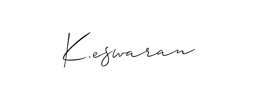 The best way (Allison_Script) to make a short signature is to pick only two or three words in your name. The name K.eswaran include a total of six letters. For converting this name. K.eswaran signature style 2 images and pictures png