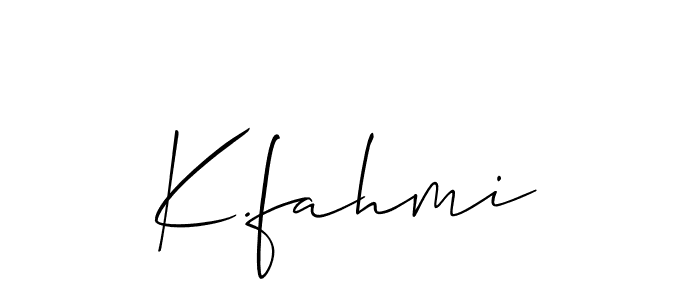 How to Draw K.fahmi signature style? Allison_Script is a latest design signature styles for name K.fahmi. K.fahmi signature style 2 images and pictures png