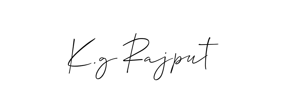 Allison_Script is a professional signature style that is perfect for those who want to add a touch of class to their signature. It is also a great choice for those who want to make their signature more unique. Get K.g Rajput name to fancy signature for free. K.g Rajput signature style 2 images and pictures png