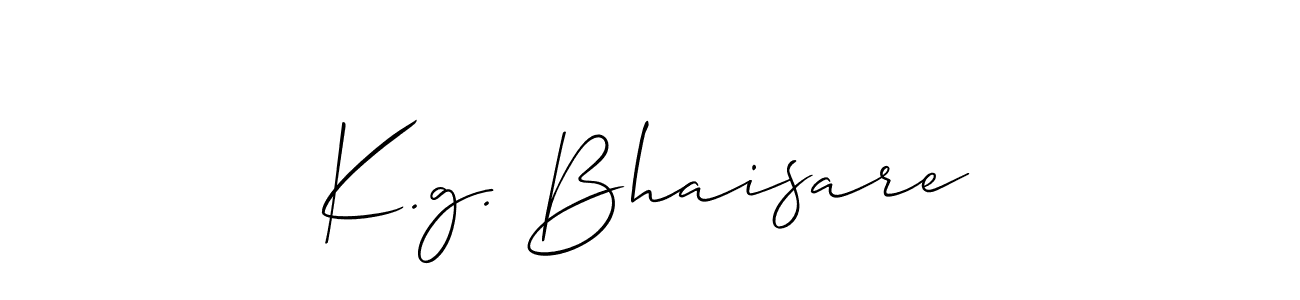 Make a beautiful signature design for name K.g. Bhaisare. With this signature (Allison_Script) style, you can create a handwritten signature for free. K.g. Bhaisare signature style 2 images and pictures png