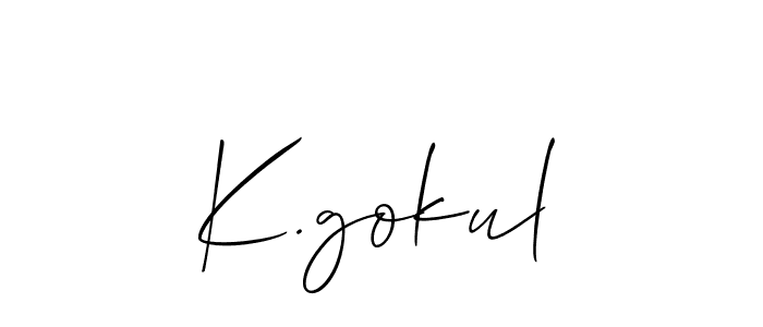 How to make K.gokul signature? Allison_Script is a professional autograph style. Create handwritten signature for K.gokul name. K.gokul signature style 2 images and pictures png