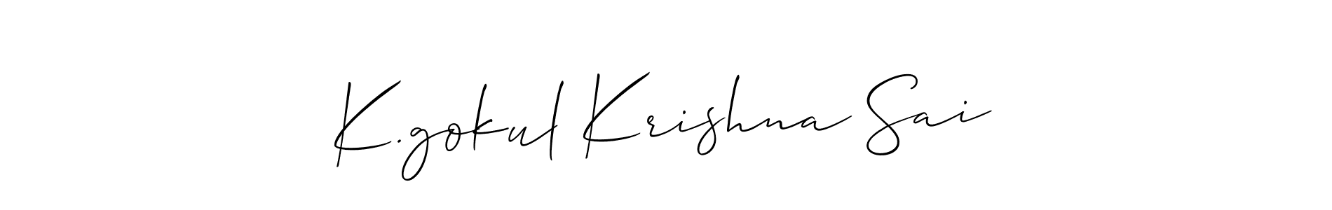 How to Draw K.gokul Krishna Sai signature style? Allison_Script is a latest design signature styles for name K.gokul Krishna Sai. K.gokul Krishna Sai signature style 2 images and pictures png