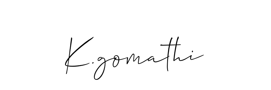 It looks lik you need a new signature style for name K.gomathi. Design unique handwritten (Allison_Script) signature with our free signature maker in just a few clicks. K.gomathi signature style 2 images and pictures png