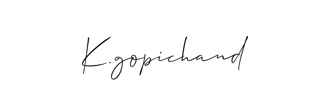 How to Draw K.gopichand signature style? Allison_Script is a latest design signature styles for name K.gopichand. K.gopichand signature style 2 images and pictures png