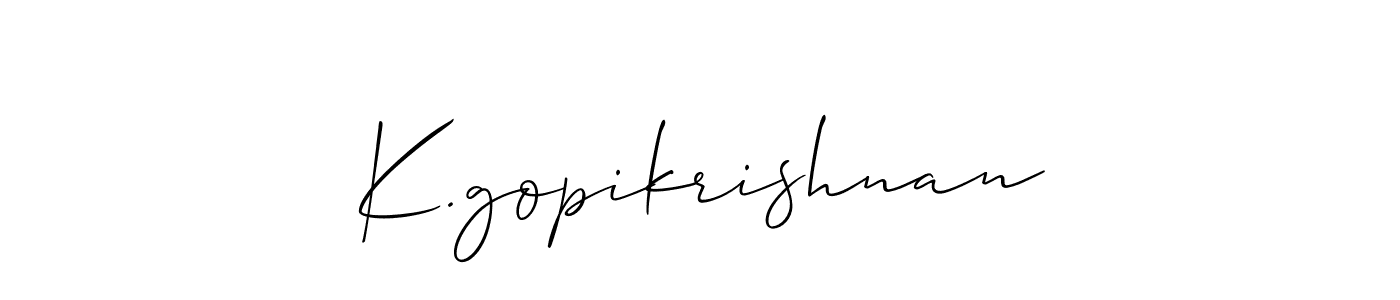 Best and Professional Signature Style for K.gopikrishnan. Allison_Script Best Signature Style Collection. K.gopikrishnan signature style 2 images and pictures png