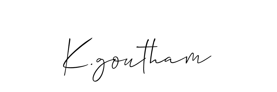 See photos of K.goutham official signature by Spectra . Check more albums & portfolios. Read reviews & check more about Allison_Script font. K.goutham signature style 2 images and pictures png