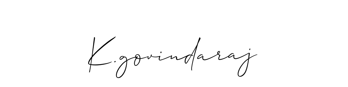 Make a beautiful signature design for name K.govindaraj. With this signature (Allison_Script) style, you can create a handwritten signature for free. K.govindaraj signature style 2 images and pictures png