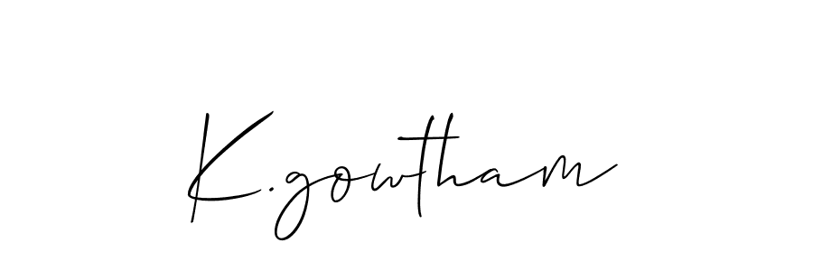 if you are searching for the best signature style for your name K.gowtham. so please give up your signature search. here we have designed multiple signature styles  using Allison_Script. K.gowtham signature style 2 images and pictures png