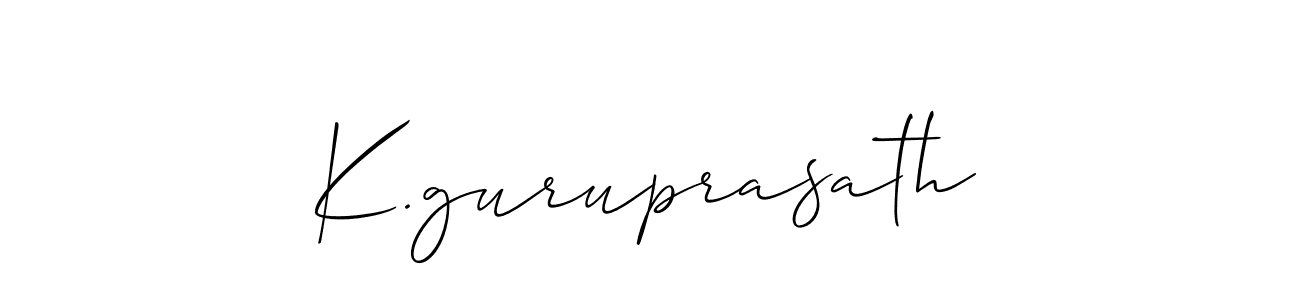 Also You can easily find your signature by using the search form. We will create K.guruprasath name handwritten signature images for you free of cost using Allison_Script sign style. K.guruprasath signature style 2 images and pictures png