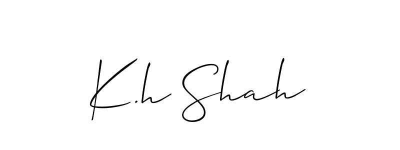 if you are searching for the best signature style for your name K.h Shah. so please give up your signature search. here we have designed multiple signature styles  using Allison_Script. K.h Shah signature style 2 images and pictures png