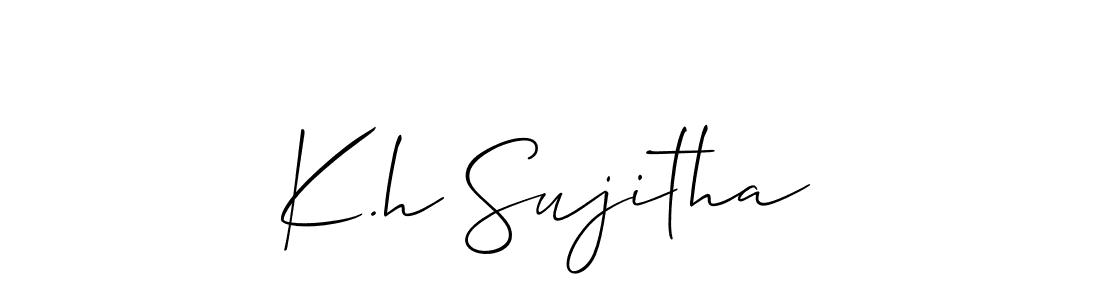 Also You can easily find your signature by using the search form. We will create K.h Sujitha name handwritten signature images for you free of cost using Allison_Script sign style. K.h Sujitha signature style 2 images and pictures png