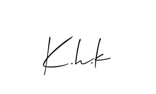 Once you've used our free online signature maker to create your best signature Allison_Script style, it's time to enjoy all of the benefits that K.h.k name signing documents. K.h.k signature style 2 images and pictures png