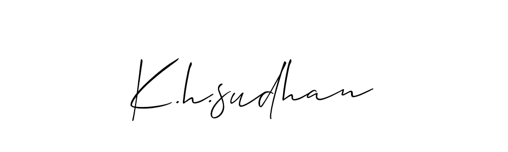 You should practise on your own different ways (Allison_Script) to write your name (K.h.sudhan) in signature. don't let someone else do it for you. K.h.sudhan signature style 2 images and pictures png