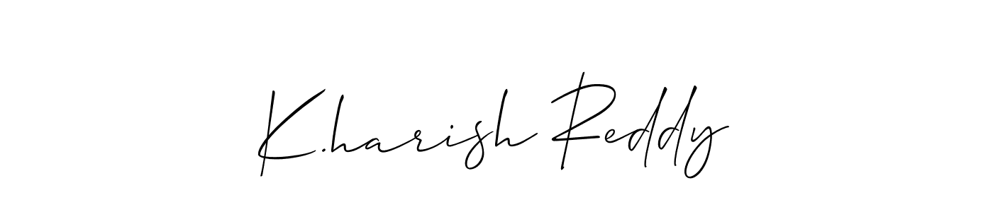 Make a short K.harish Reddy signature style. Manage your documents anywhere anytime using Allison_Script. Create and add eSignatures, submit forms, share and send files easily. K.harish Reddy signature style 2 images and pictures png