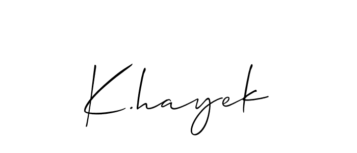 if you are searching for the best signature style for your name K.hayek. so please give up your signature search. here we have designed multiple signature styles  using Allison_Script. K.hayek signature style 2 images and pictures png