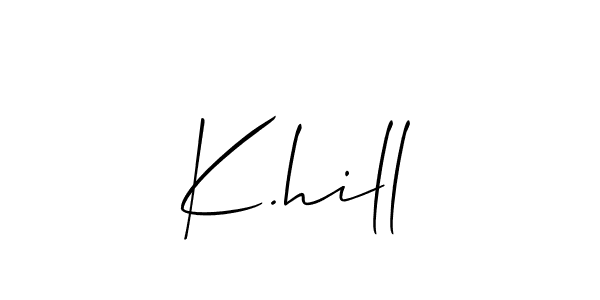Make a beautiful signature design for name K.hill. Use this online signature maker to create a handwritten signature for free. K.hill signature style 2 images and pictures png