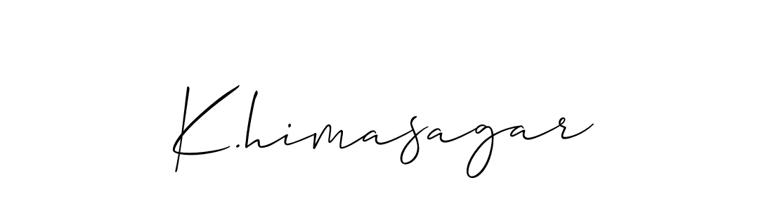 Also You can easily find your signature by using the search form. We will create K.himasagar name handwritten signature images for you free of cost using Allison_Script sign style. K.himasagar signature style 2 images and pictures png