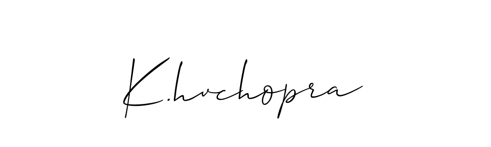 How to make K.hvchopra name signature. Use Allison_Script style for creating short signs online. This is the latest handwritten sign. K.hvchopra signature style 2 images and pictures png