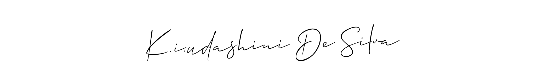 Also we have K.i.udashini De Silva name is the best signature style. Create professional handwritten signature collection using Allison_Script autograph style. K.i.udashini De Silva signature style 2 images and pictures png