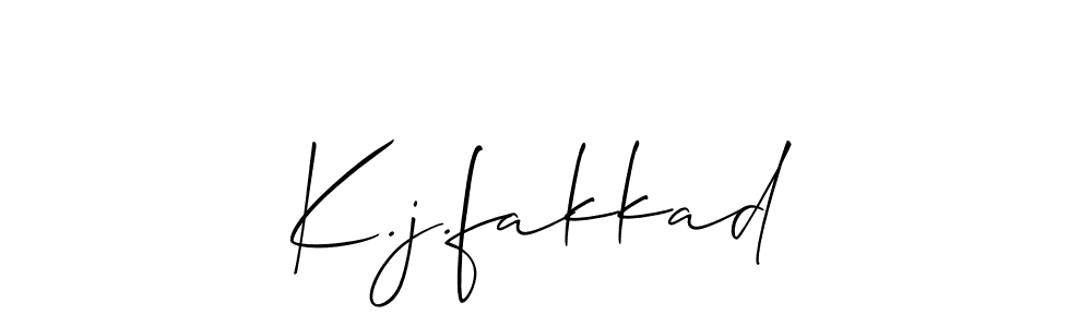 How to make K.j.fakkad name signature. Use Allison_Script style for creating short signs online. This is the latest handwritten sign. K.j.fakkad signature style 2 images and pictures png