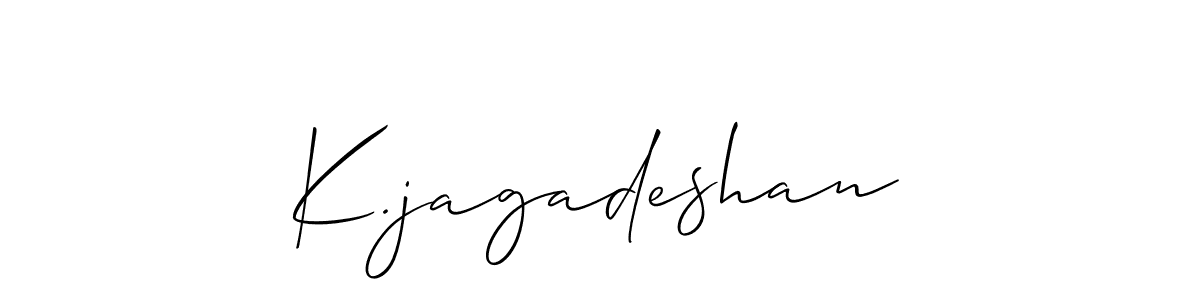 Make a short K.jagadeshan signature style. Manage your documents anywhere anytime using Allison_Script. Create and add eSignatures, submit forms, share and send files easily. K.jagadeshan signature style 2 images and pictures png