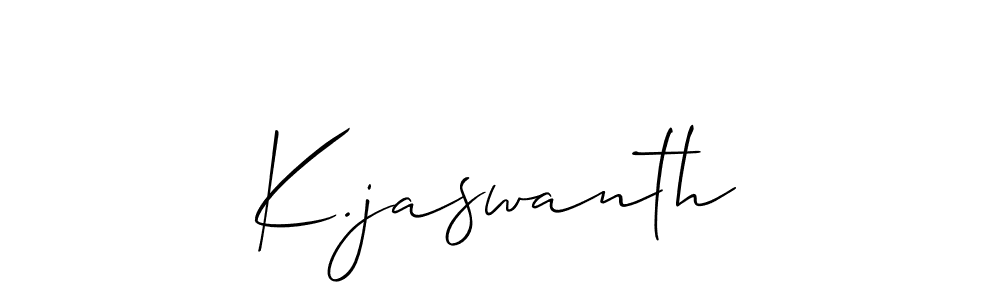 Allison_Script is a professional signature style that is perfect for those who want to add a touch of class to their signature. It is also a great choice for those who want to make their signature more unique. Get K.jaswanth name to fancy signature for free. K.jaswanth signature style 2 images and pictures png