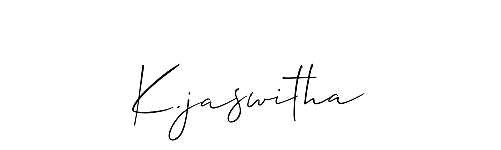 Best and Professional Signature Style for K.jaswitha. Allison_Script Best Signature Style Collection. K.jaswitha signature style 2 images and pictures png