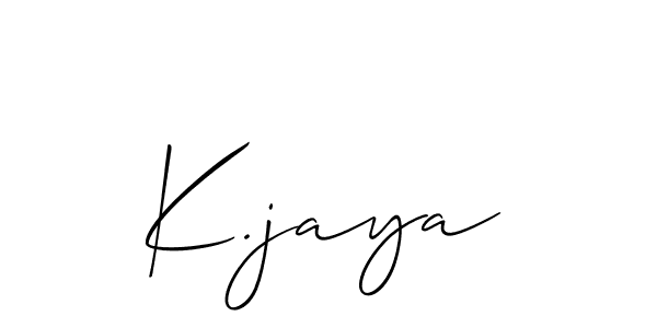 The best way (Allison_Script) to make a short signature is to pick only two or three words in your name. The name K.jaya include a total of six letters. For converting this name. K.jaya signature style 2 images and pictures png