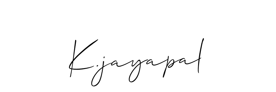 Make a beautiful signature design for name K.jayapal. With this signature (Allison_Script) style, you can create a handwritten signature for free. K.jayapal signature style 2 images and pictures png
