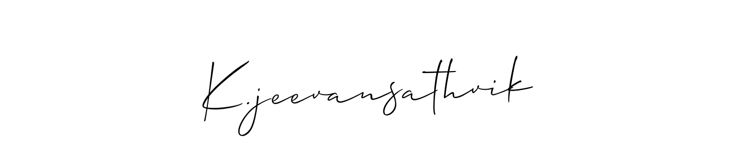 if you are searching for the best signature style for your name K.jeevansathvik. so please give up your signature search. here we have designed multiple signature styles  using Allison_Script. K.jeevansathvik signature style 2 images and pictures png