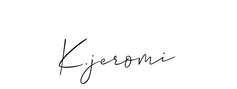 Once you've used our free online signature maker to create your best signature Allison_Script style, it's time to enjoy all of the benefits that K.jeromi name signing documents. K.jeromi signature style 2 images and pictures png