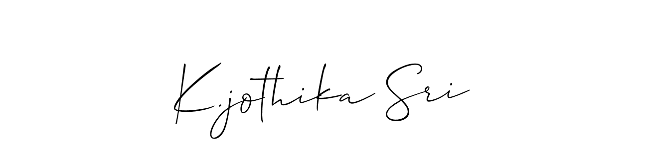 Also we have K.jothika Sri name is the best signature style. Create professional handwritten signature collection using Allison_Script autograph style. K.jothika Sri signature style 2 images and pictures png