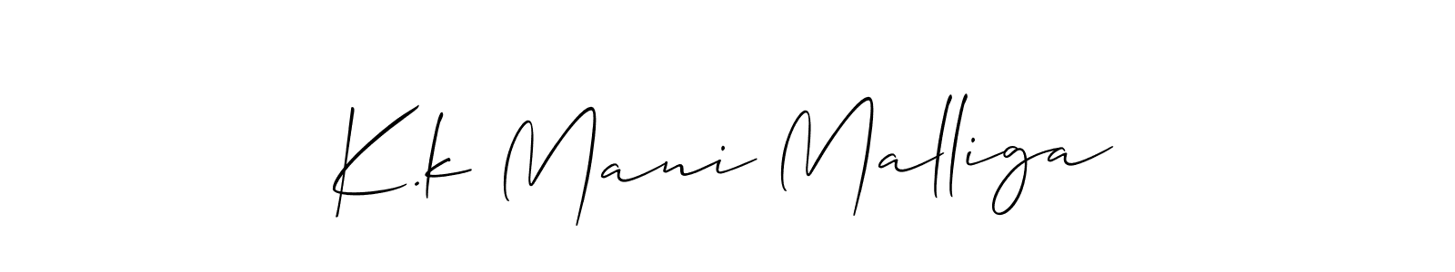 K.k Mani Malliga stylish signature style. Best Handwritten Sign (Allison_Script) for my name. Handwritten Signature Collection Ideas for my name K.k Mani Malliga. K.k Mani Malliga signature style 2 images and pictures png