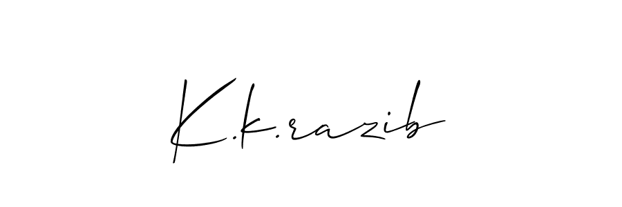 K.k.razib stylish signature style. Best Handwritten Sign (Allison_Script) for my name. Handwritten Signature Collection Ideas for my name K.k.razib. K.k.razib signature style 2 images and pictures png