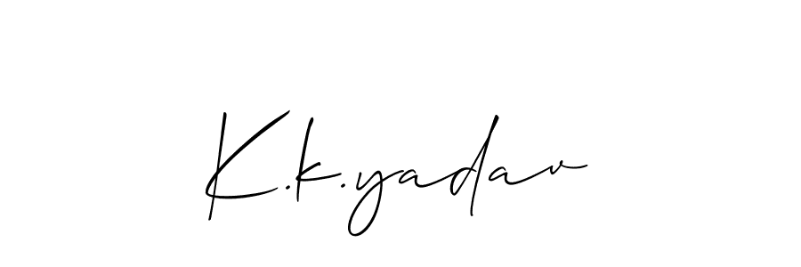 It looks lik you need a new signature style for name K.k.yadav. Design unique handwritten (Allison_Script) signature with our free signature maker in just a few clicks. K.k.yadav signature style 2 images and pictures png