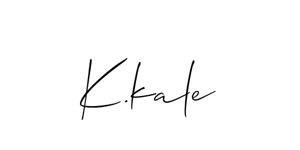 Allison_Script is a professional signature style that is perfect for those who want to add a touch of class to their signature. It is also a great choice for those who want to make their signature more unique. Get K.kale name to fancy signature for free. K.kale signature style 2 images and pictures png