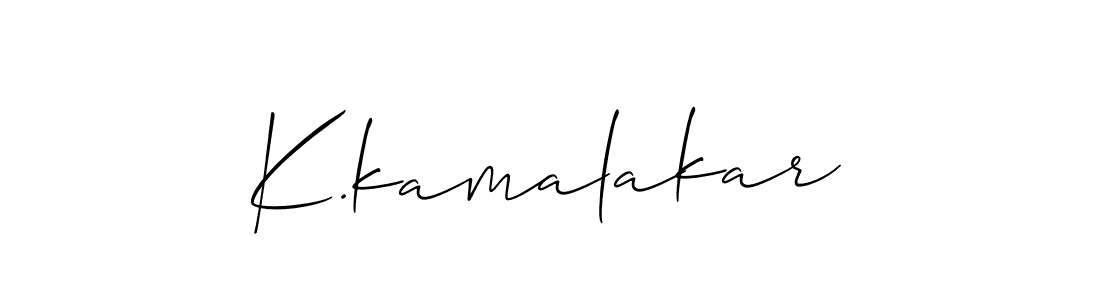 Make a beautiful signature design for name K.kamalakar. With this signature (Allison_Script) style, you can create a handwritten signature for free. K.kamalakar signature style 2 images and pictures png